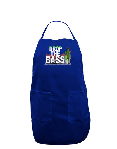 Drop The Bass Fish Dark Adult Apron-Bib Apron-TooLoud-Royal Blue-One-Size-Davson Sales