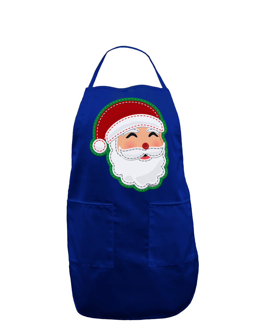 Cute Santa Claus Face Faux Applique Dark Adult Apron-Bib Apron-TooLoud-Black-One-Size-Davson Sales