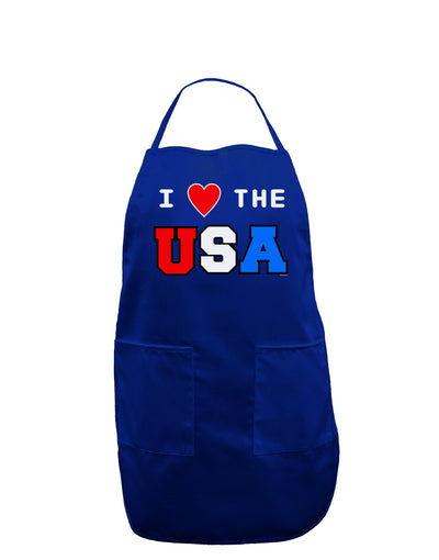 I Love Heart the USA Dark Adult Apron-Bib Apron-TooLoud-Royal Blue-One-Size-Davson Sales