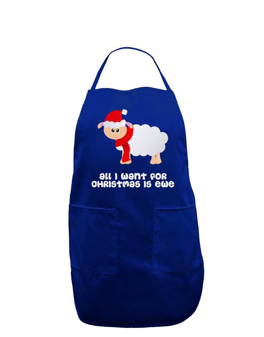 All I Want For Christmas Is Ewe Sheep Dark Adult Apron-Bib Apron-TooLoud-Black-One-Size-Davson Sales