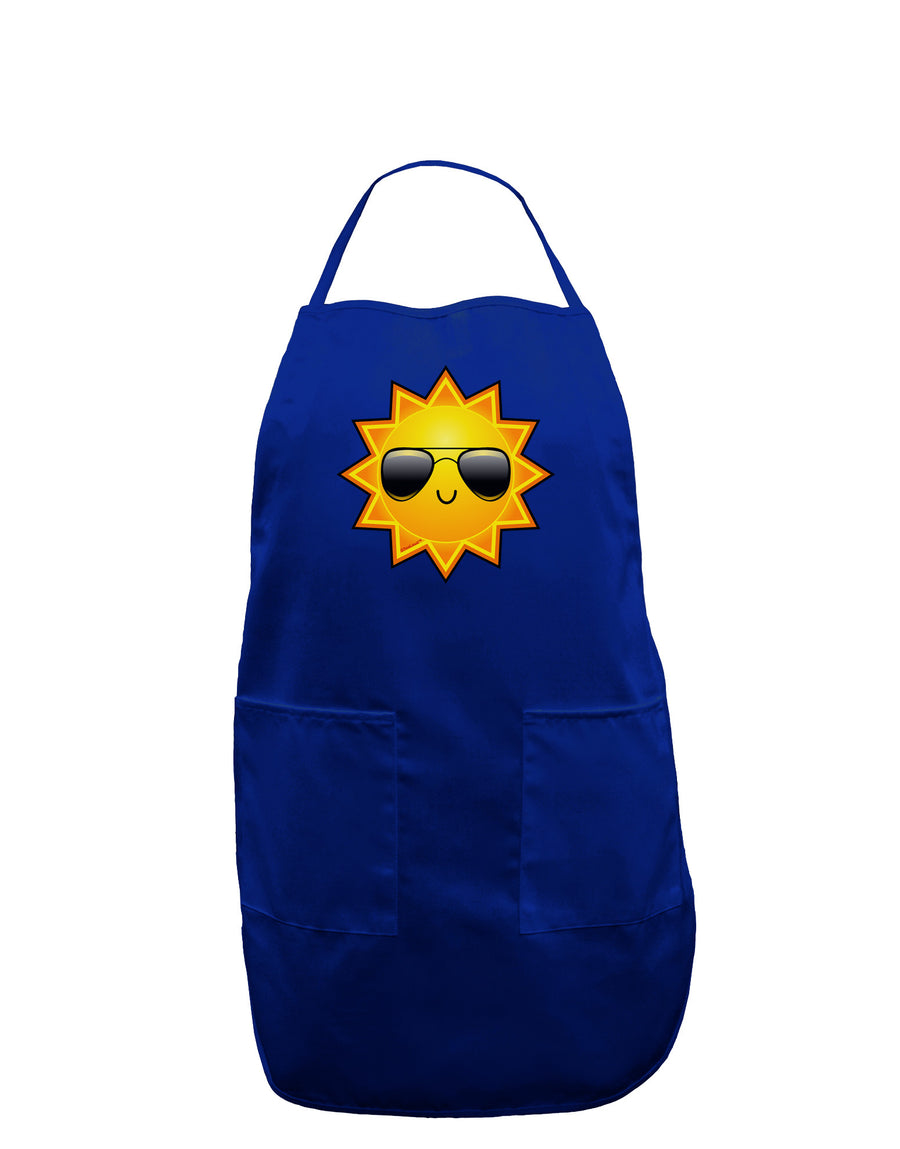 Sun With Sunglasses Dark Dark Adult Apron-Bib Apron-TooLoud-Black-One-Size-Davson Sales