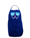 Kyu-T Face - Fangs Cool Sunglasses Dark Adult Apron-Bib Apron-TooLoud-Royal Blue-One-Size-Davson Sales