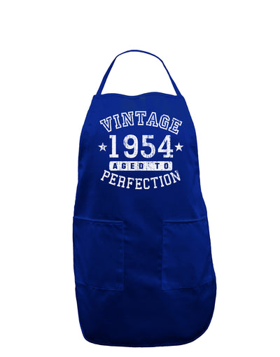 Vintage Birth Year 1954 Dark Adult Apron-Bib Apron-TooLoud-Royal Blue-One-Size-Davson Sales