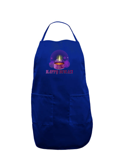 Happy Diwali Purple Candle Dark Adult Apron by TooLoud-Bib Apron-TooLoud-Royal Blue-One-Size-Davson Sales