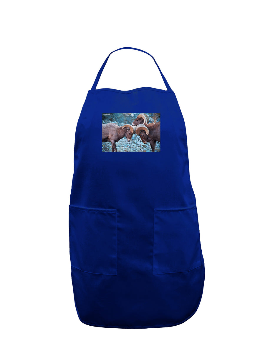 CO Bighorn Head Butt Dark Adult Apron-Bib Apron-TooLoud-Black-One-Size-Davson Sales