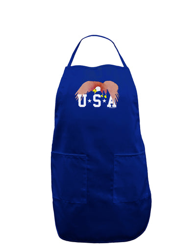 Bald Eagle USA Dark Adult Apron-Bib Apron-TooLoud-Royal Blue-One-Size-Davson Sales