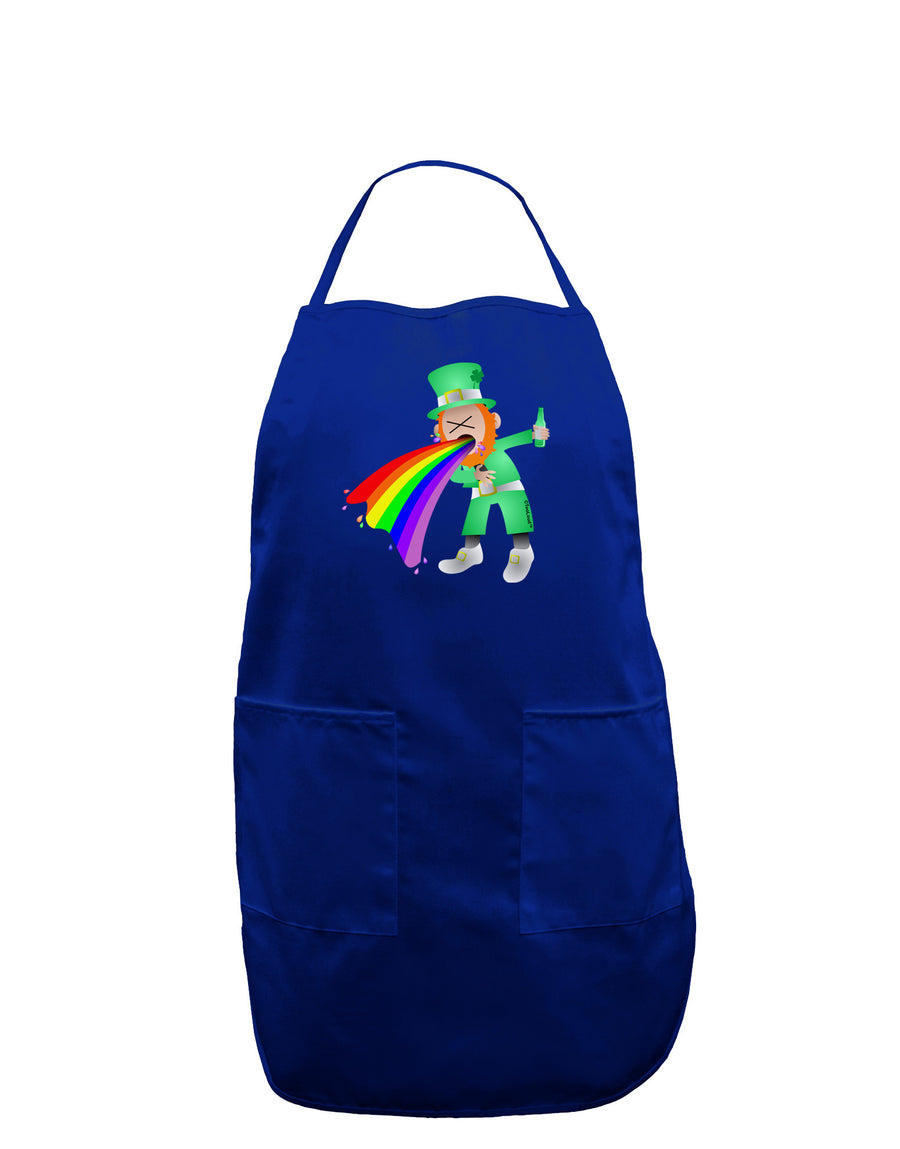 Puking Rainbow Leprechaun Dark Adult Apron-Bib Apron-TooLoud-Black-One-Size-Davson Sales