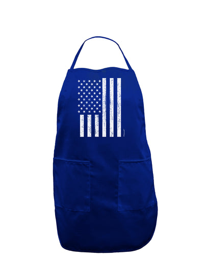 Stamp Style American Flag - Distressed Dark Adult Apron by TooLoud-Bib Apron-TooLoud-Royal Blue-One-Size-Davson Sales