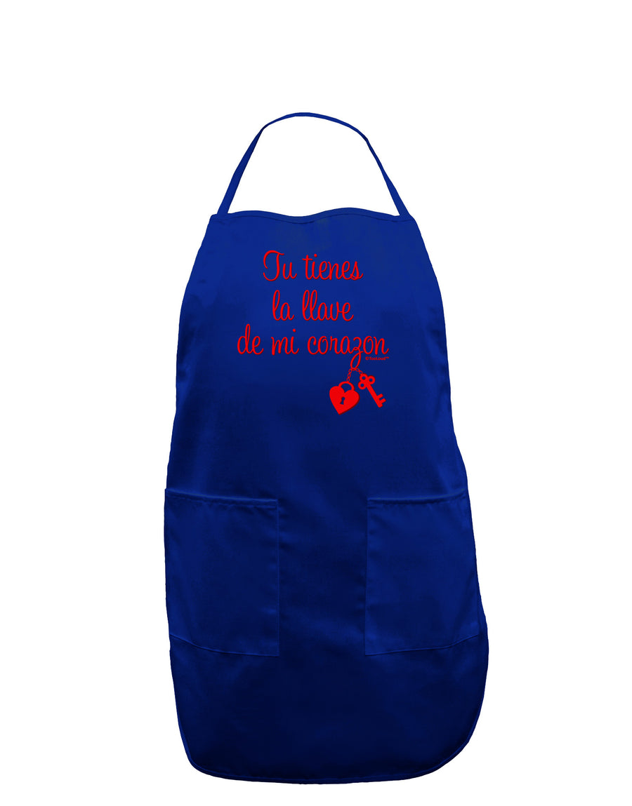 Tu Tienes La Llave De Mi Corazon Dark Adult Apron by TooLoud-Bib Apron-TooLoud-Black-One-Size-Davson Sales