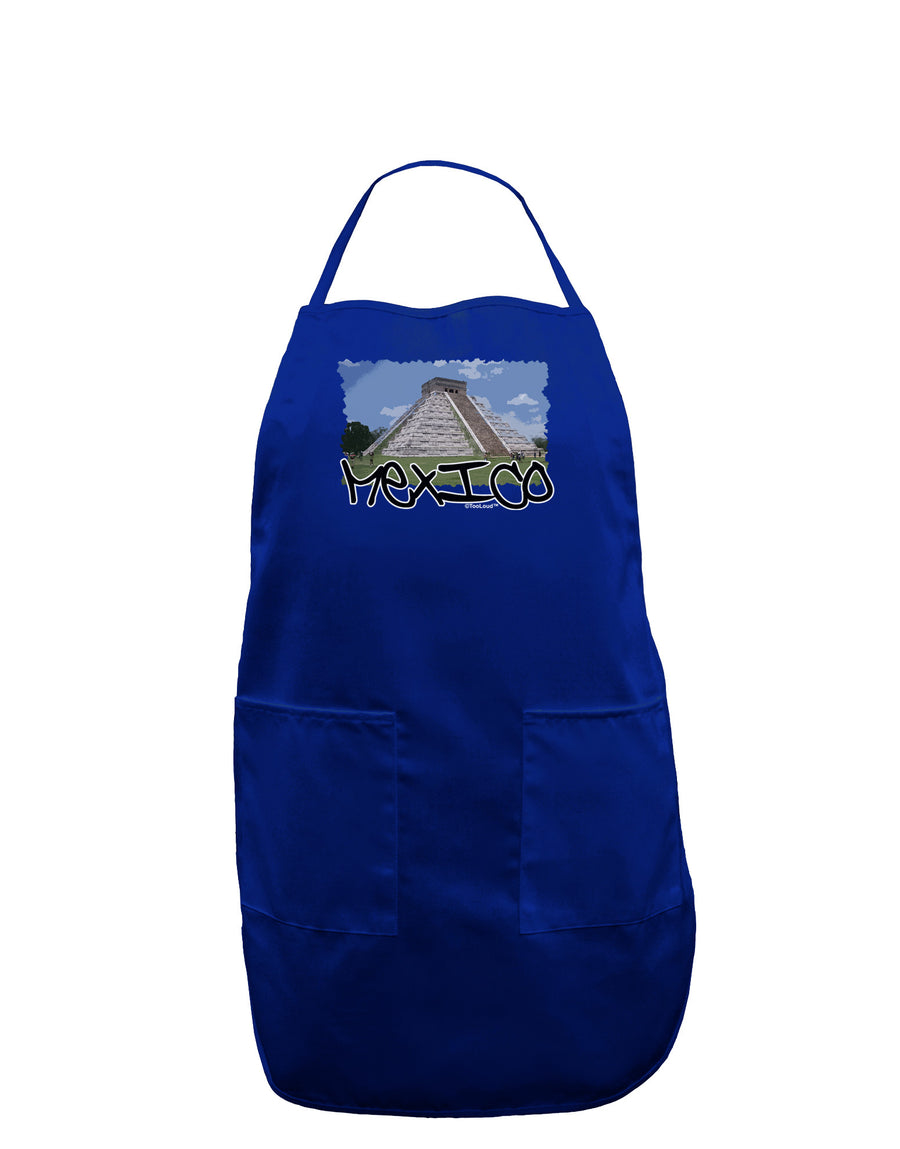 Mexico - Mayan Temple Cut-out Dark Adult Apron-Bib Apron-TooLoud-Black-One-Size-Davson Sales