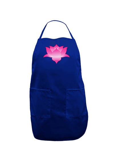 Lotus Flower Design Gradient Dark Adult Apron by TooLoud-Bib Apron-TooLoud-Royal Blue-One-Size-Davson Sales