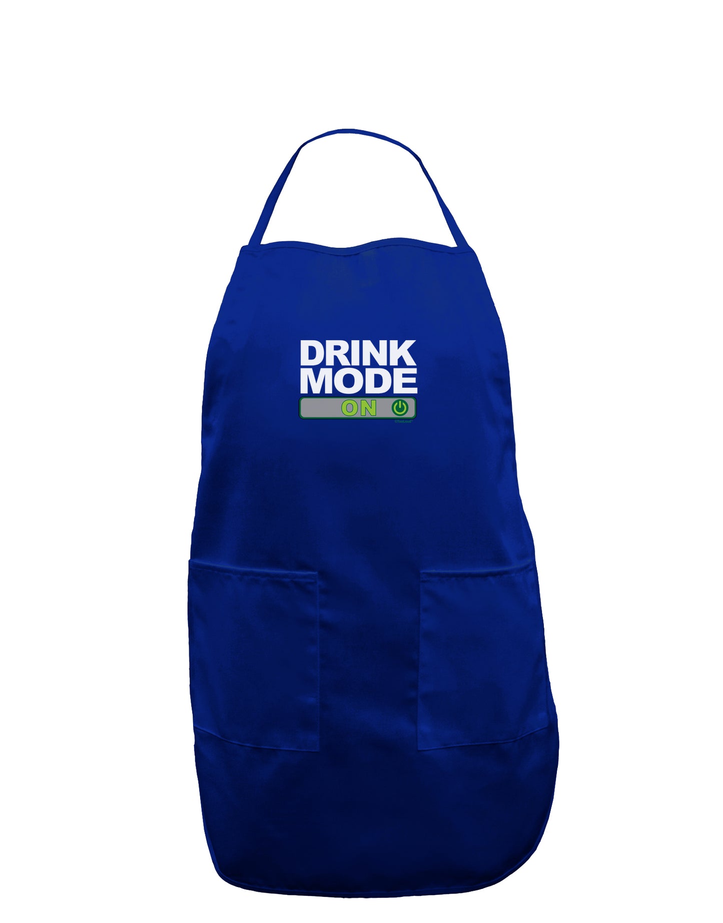 Drink Mode On Dark Adult Apron by TooLoud-Bib Apron-TooLoud-Royal Blue-One-Size-Davson Sales