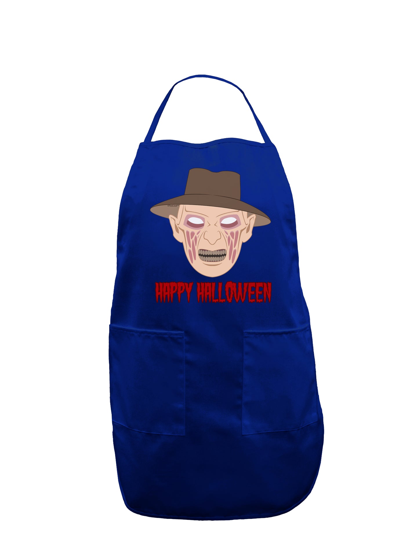 Scary Face With a Hat - Happy Halloween Dark Adult Apron-Bib Apron-TooLoud-Royal Blue-One-Size-Davson Sales
