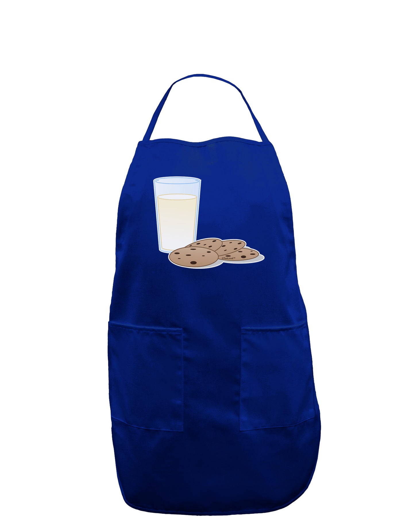 Milk and Cookies Design Dark Adult Apron-Bib Apron-TooLoud-Royal Blue-One-Size-Davson Sales