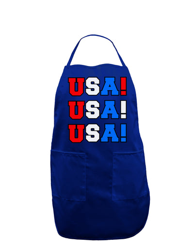 USA! USA! USA! Dark Adult Apron-Bib Apron-TooLoud-Royal Blue-One-Size-Davson Sales