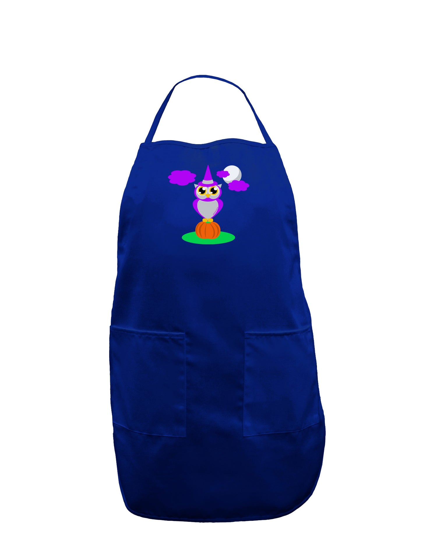 Owl Purple Dark Adult Apron-Bib Apron-TooLoud-Royal Blue-One-Size-Davson Sales