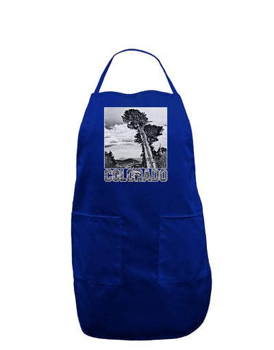 Colorado Landscape Text BW Dark Adult Apron-Bib Apron-TooLoud-Royal Blue-One-Size-Davson Sales