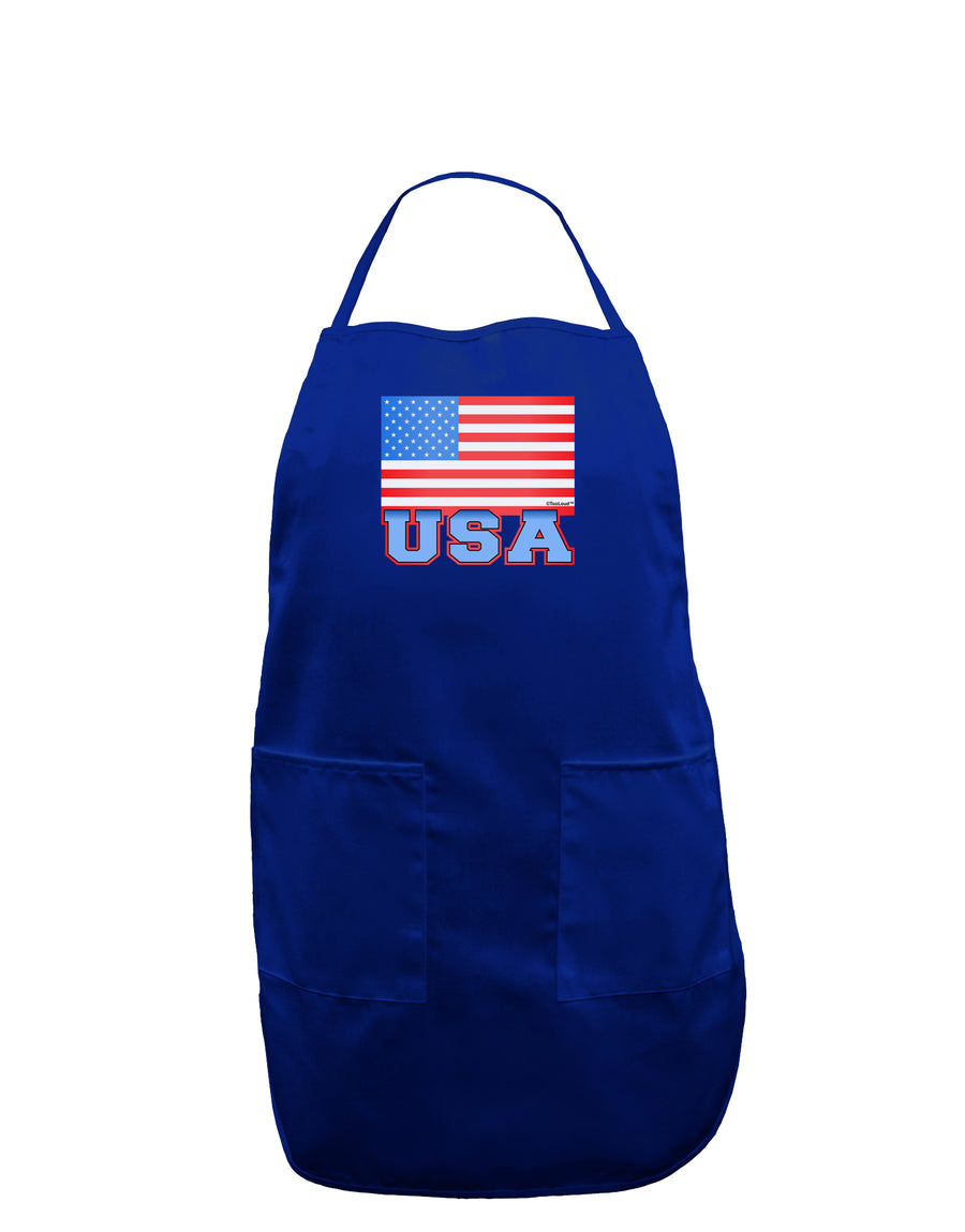 USA Flag Dark Adult Apron by TooLoud-Bib Apron-TooLoud-Black-One-Size-Davson Sales