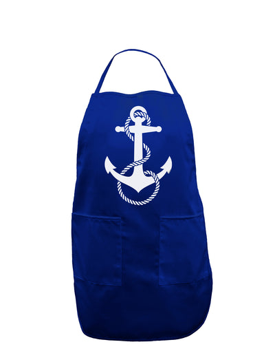 Nautical Sailor Rope Anchor Dark Adult Apron-Bib Apron-TooLoud-Royal Blue-One-Size-Davson Sales