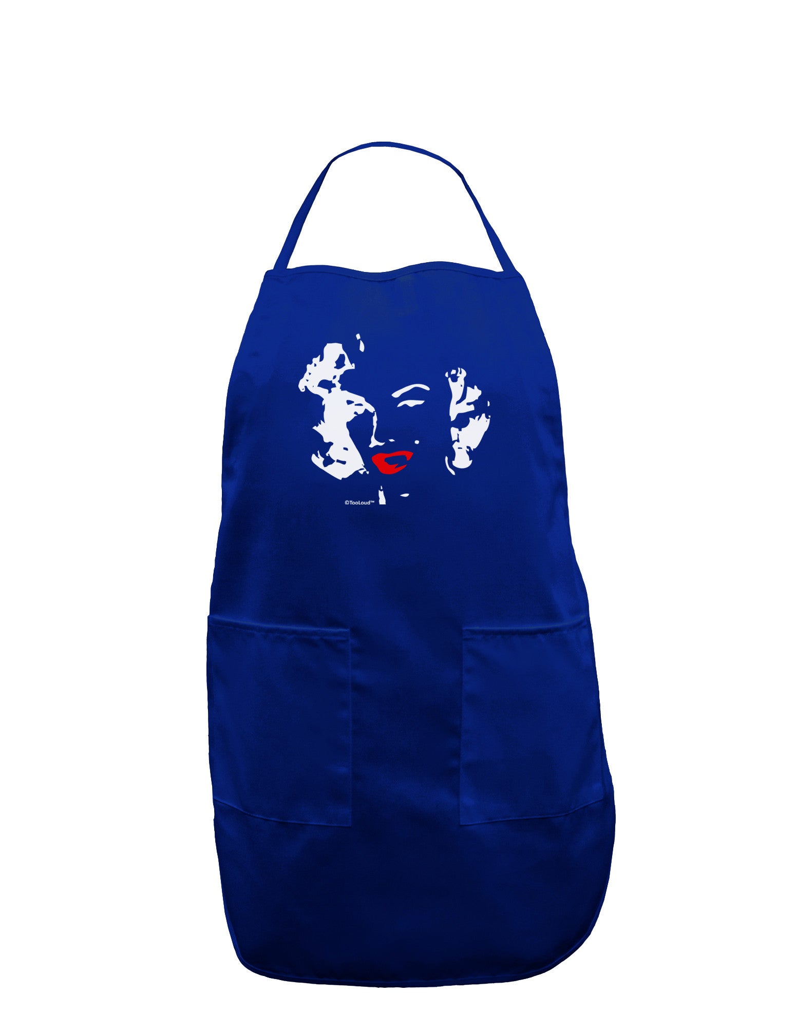 Marilyn Monroe Cutout Design Red Lips Dark Adult Apron by TooLoud-Bib Apron-TooLoud-Royal Blue-One-Size-Davson Sales