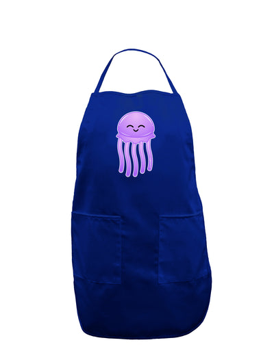 Cute Jellyfish Dark Adult Apron by TooLoud-Bib Apron-TooLoud-Royal Blue-One-Size-Davson Sales