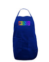 Proud American Rainbow Text Dark Adult Apron by TooLoud-Bib Apron-TooLoud-Royal Blue-One-Size-Davson Sales