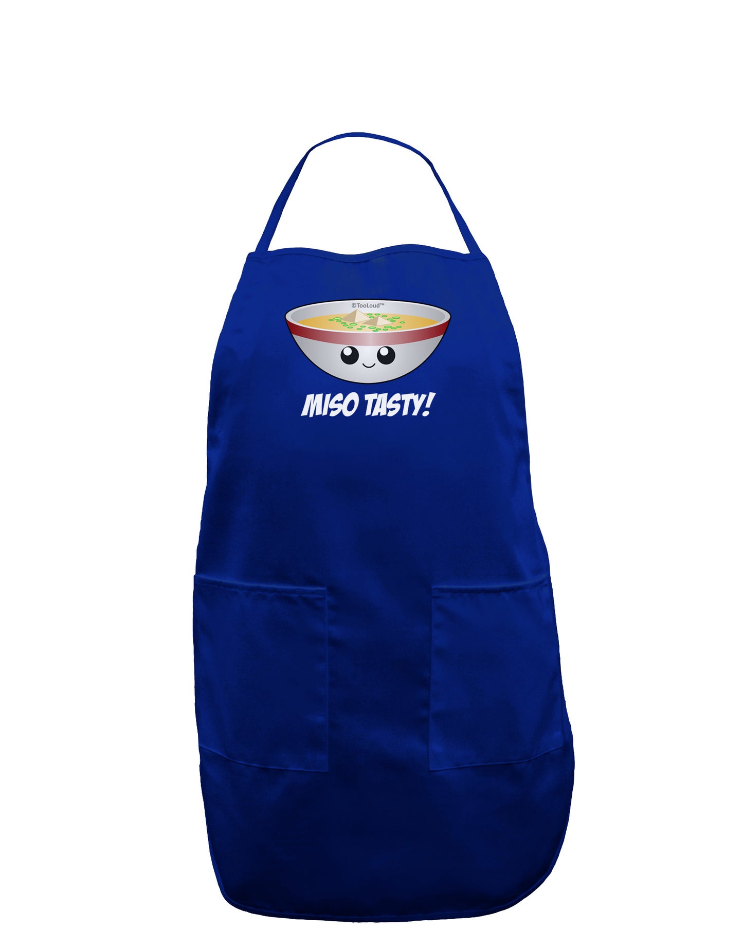 Miso Tasty - Cute Miso Soup Bowl Dark Adult Apron by TooLoud-Bib Apron-TooLoud-Royal Blue-One-Size-Davson Sales