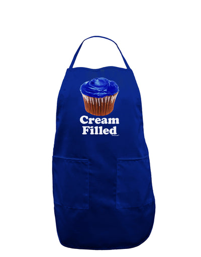 Cream Filled Blue Cupcake Design Dark Adult Apron by TooLoud-Bib Apron-TooLoud-Royal Blue-One-Size-Davson Sales