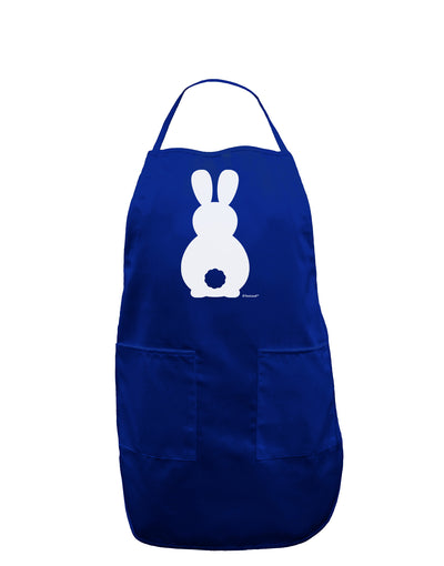 Cute Bunny Silhouette with Tail Dark Adult Apron by TooLoud-Bib Apron-TooLoud-Royal Blue-One-Size-Davson Sales