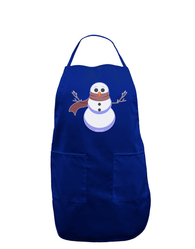 Snowman with Scarf Design Dark Adult Apron-Bib Apron-TooLoud-Royal Blue-One-Size-Davson Sales