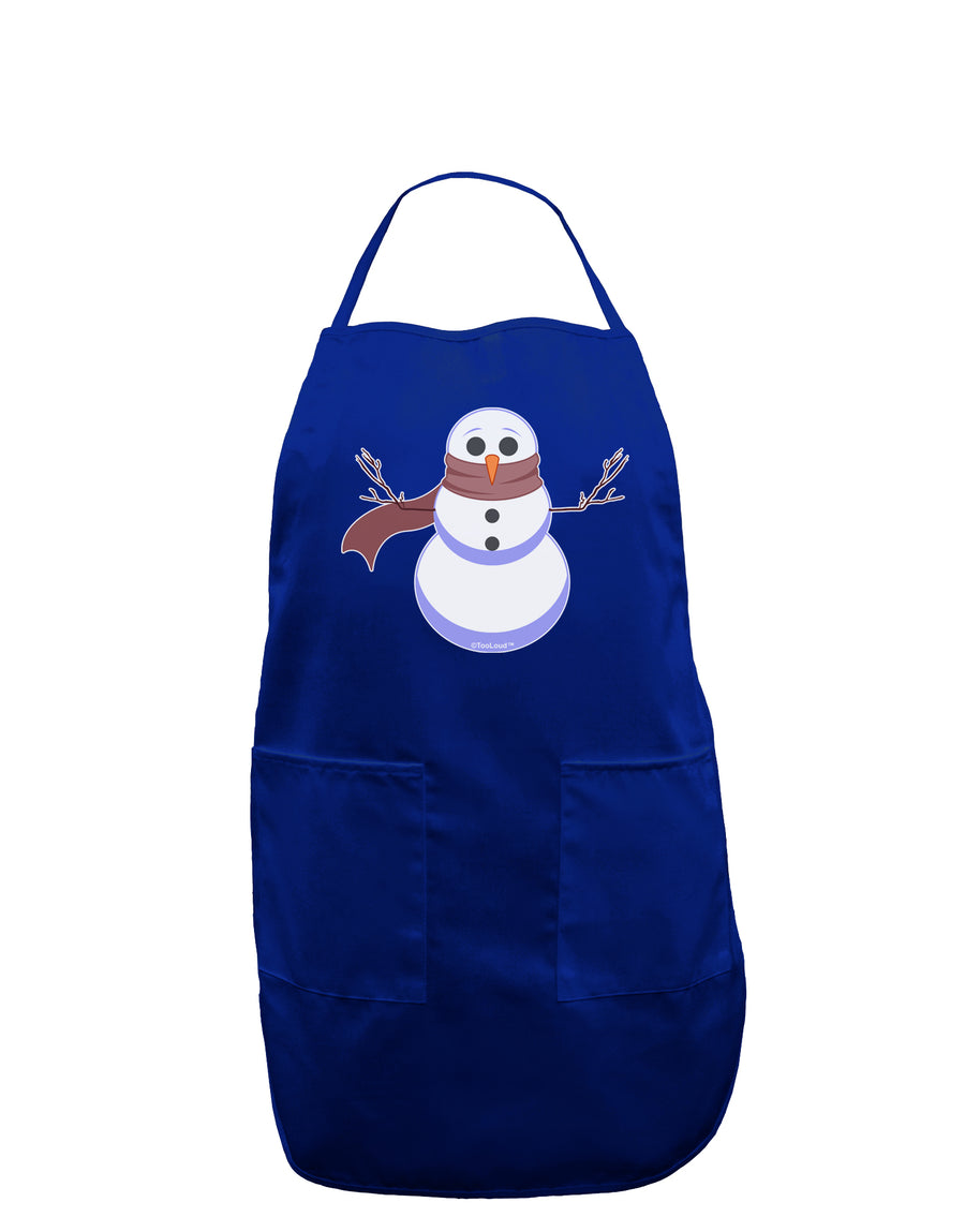 Snowman with Scarf Design Dark Adult Apron-Bib Apron-TooLoud-Black-One-Size-Davson Sales