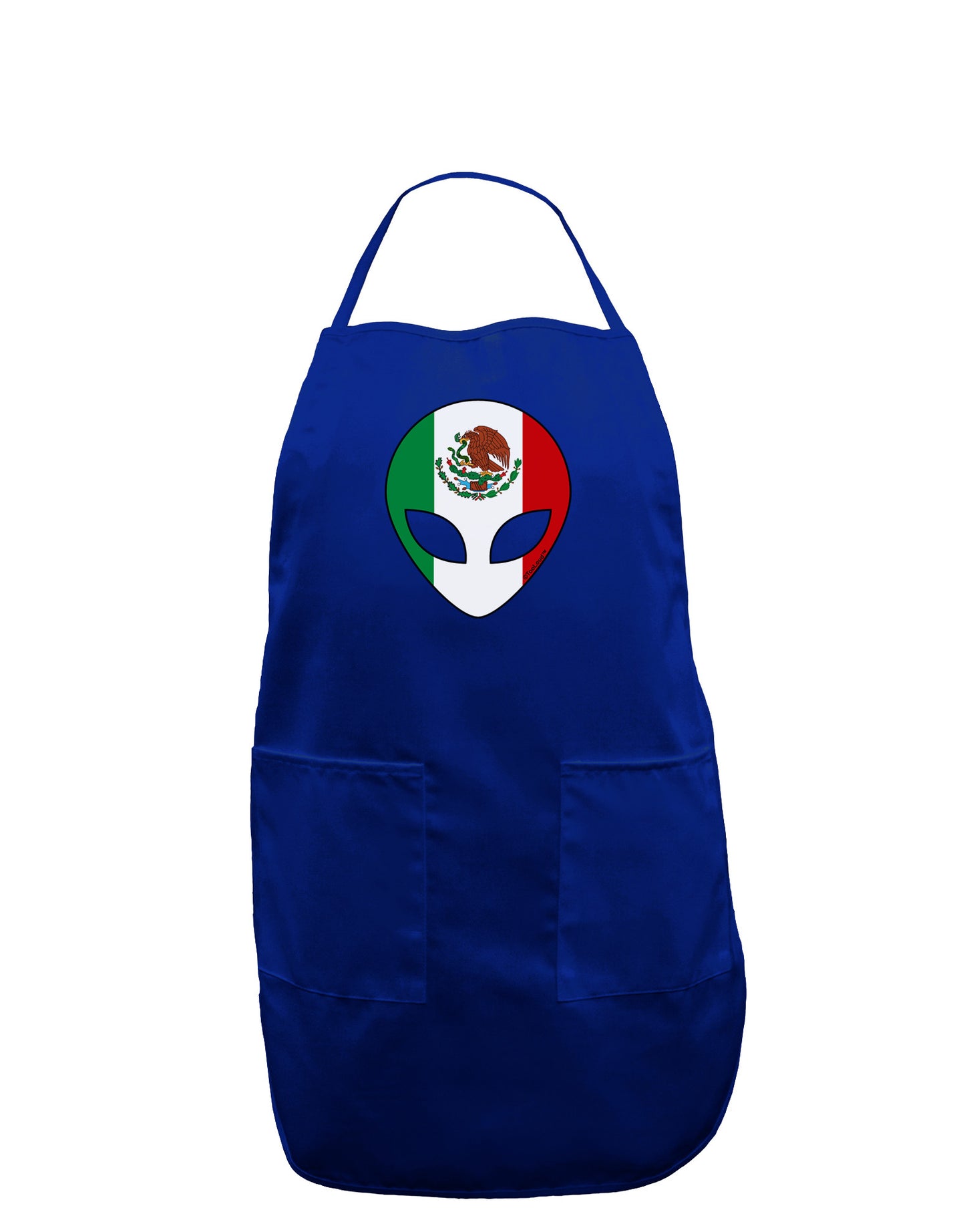 Mexican Flag Extraterrestrial Dark Adult Apron-Bib Apron-TooLoud-Royal Blue-One-Size-Davson Sales