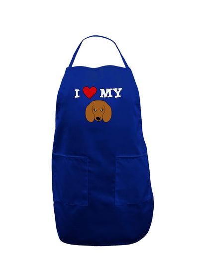 I Heart My - Cute Doxie Dachshund Dog Dark Adult Apron by TooLoud-Bib Apron-TooLoud-Royal Blue-One-Size-Davson Sales