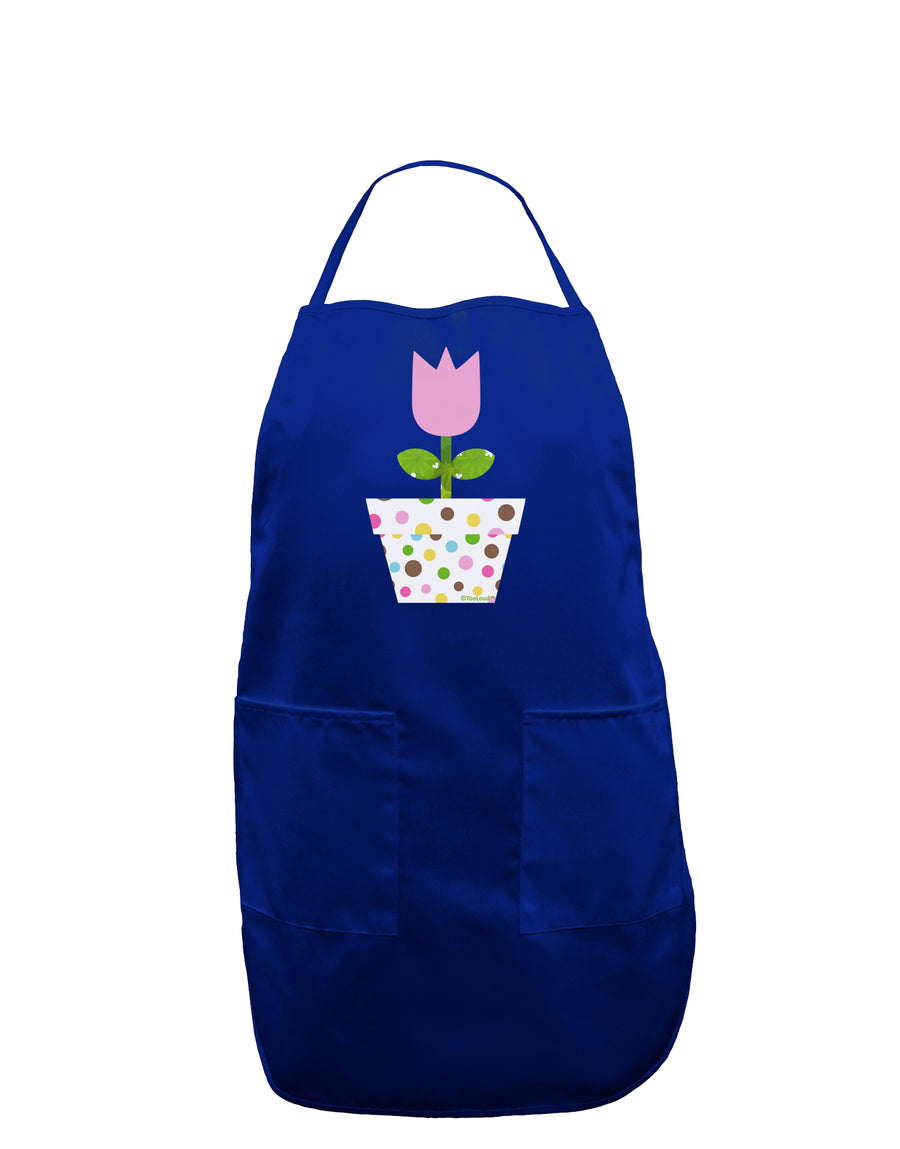 Easter Tulip Design - Pink Dark Adult Apron by TooLoud