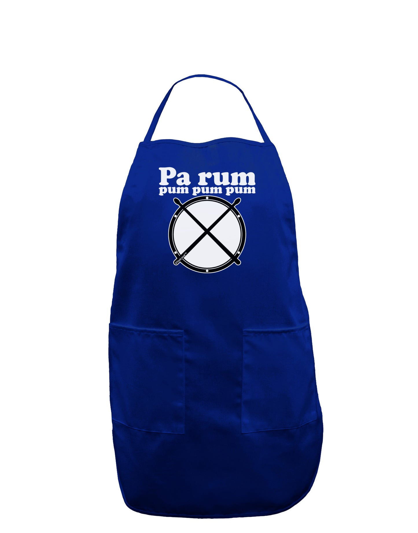 Pa Rum Pum Pum Pum BnW Dark Adult Apron-Bib Apron-TooLoud-Royal Blue-One-Size-Davson Sales