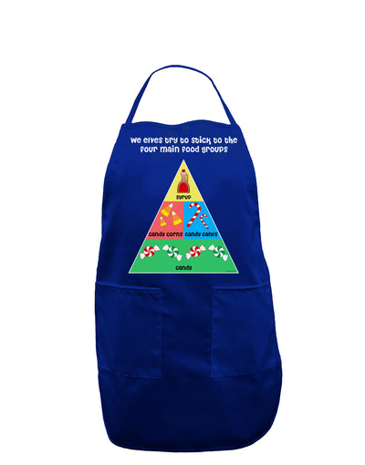 Main Food Groups of an Elf - Christmas Dark Adult Apron-Bib Apron-TooLoud-Royal Blue-One-Size-Davson Sales