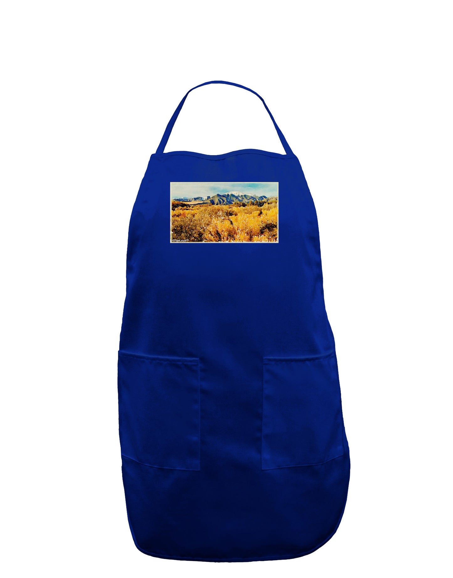 Mountain Forest Park Watercolor Dark Adult Apron-Bib Apron-TooLoud-Royal Blue-One-Size-Davson Sales