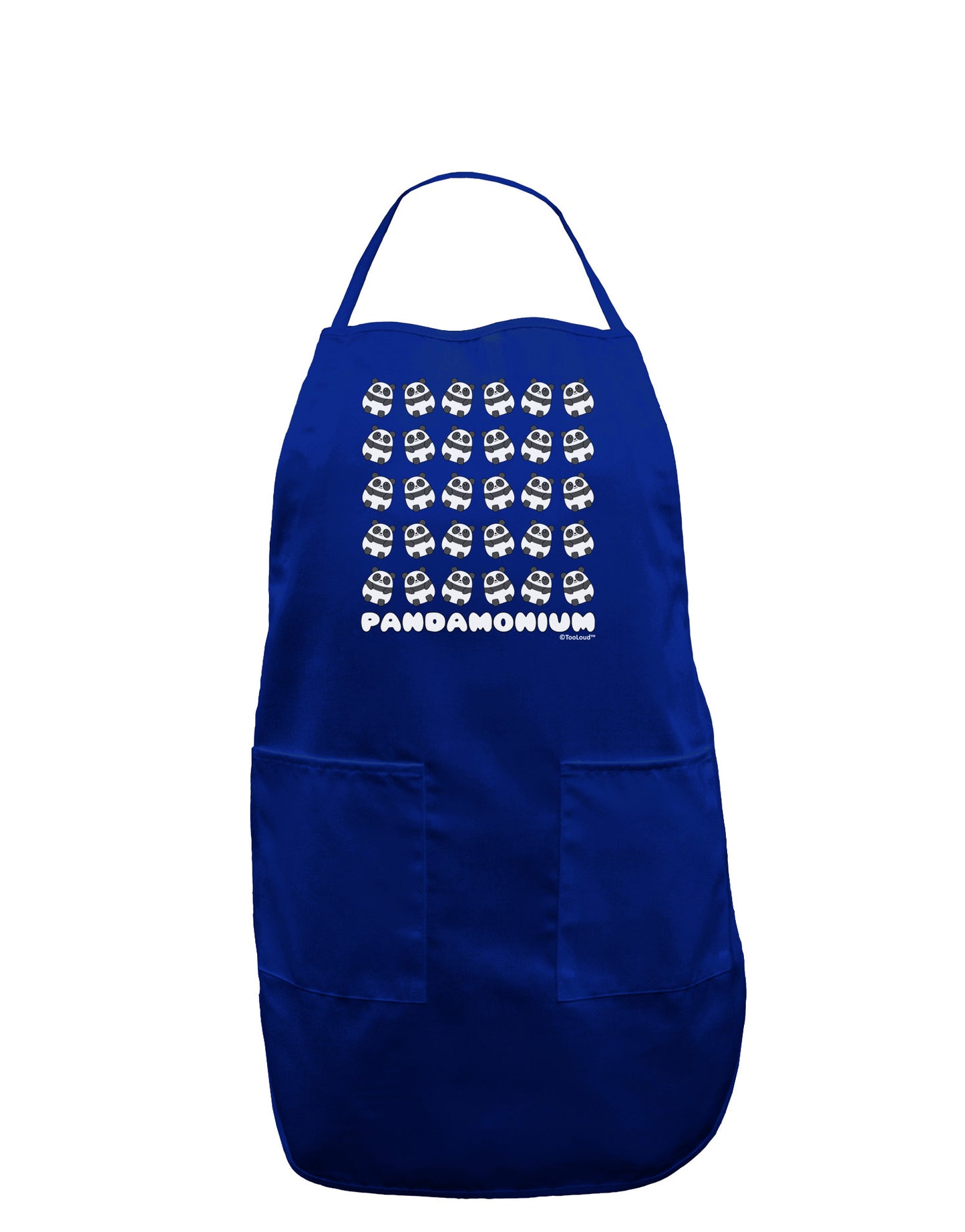 Pandamonium Pandas Dark Adult Apron by TooLoud-Bib Apron-TooLoud-Royal Blue-One-Size-Davson Sales