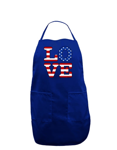 American Love Design Dark Adult Apron by TooLoud-Bib Apron-TooLoud-Royal Blue-One-Size-Davson Sales