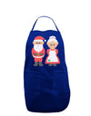 Cute Mr and Mrs Santa Claus Couple Christmas Dark Adult Apron-Bib Apron-TooLoud-Royal Blue-One-Size-Davson Sales