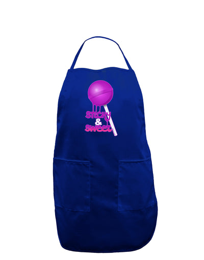 Sticky & Sweet Lollipop Dark Adult Apron-Bib Apron-TooLoud-Royal Blue-One-Size-Davson Sales