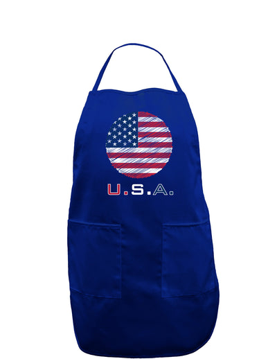 American Flag Scribble Dark Adult Apron-Bib Apron-TooLoud-Royal Blue-One-Size-Davson Sales