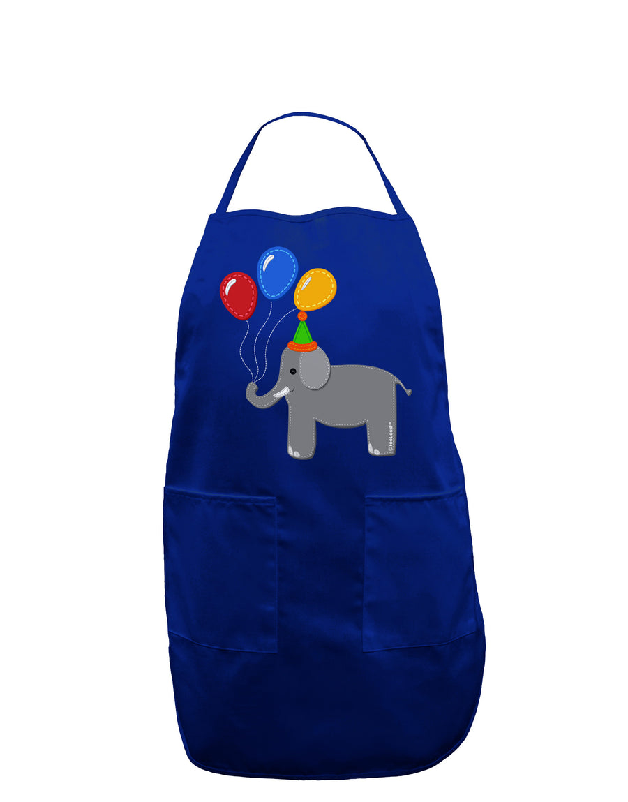 Cute Elephant with Balloons Dark Adult Apron-Bib Apron-TooLoud-Black-One-Size-Davson Sales