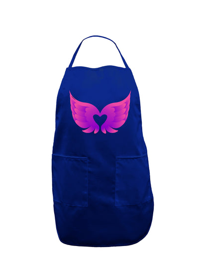 Cute Angel Wings Pair Heart Dark Adult Apron-Bib Apron-TooLoud-Royal Blue-One-Size-Davson Sales