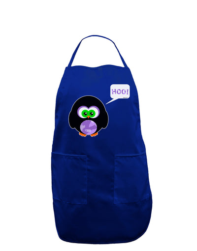 Cute Owl Halloween Hoo Dark Adult Apron-Bib Apron-TooLoud-Royal Blue-One-Size-Davson Sales