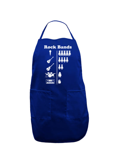 Rock Band Pictograph Dark Adult Apron-Bib Apron-TooLoud-Royal Blue-One-Size-Davson Sales