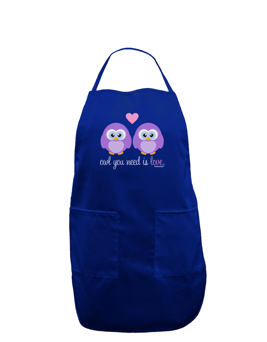 Owl You Need Is Love - Purple Owls Dark Adult Apron by TooLoud-Bib Apron-TooLoud-Black-One-Size-Davson Sales