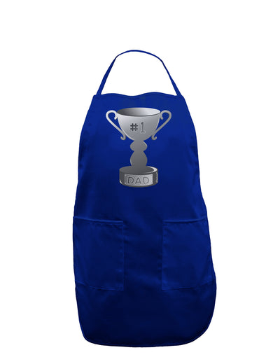 Number One Dad Trophy - Grayscale Dark Adult Apron-Bib Apron-TooLoud-Royal Blue-One-Size-Davson Sales