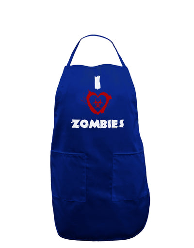 I Heart Zombies - Bio Hazard Heart Dark Adult Apron-Bib Apron-TooLoud-Royal Blue-One-Size-Davson Sales