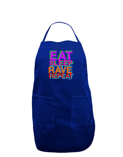 Eat Sleep Rave Repeat Color Dark Adult Apron by TooLoud-Bib Apron-TooLoud-Royal Blue-One-Size-Davson Sales